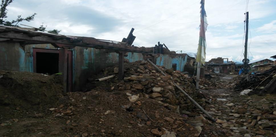 villages 615 people were affected by disaster killing one person 80 out of 108 households and rural infrastructures