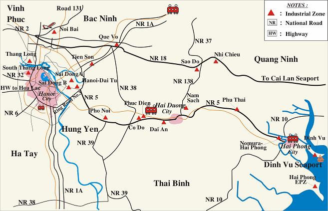 Map 2 IZs in Hanoi and the Road to