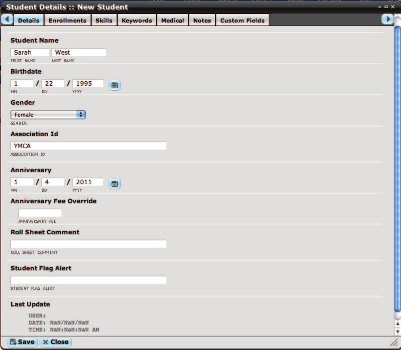 Creating a New Student Family Page 1 2 2 Tip: You can use Custom Fields to record anything you wish to track,