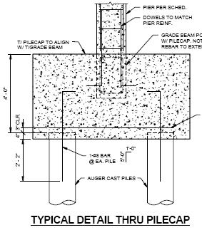 Foundation: Existing Structural System Auger Cast Piles 16 diameter Topped by concrete