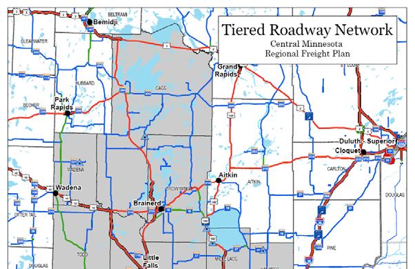 Roadways Freight System Inventory NHS, STRAHNET, NTN, Mn TTN Minnesota Interregional Corridors