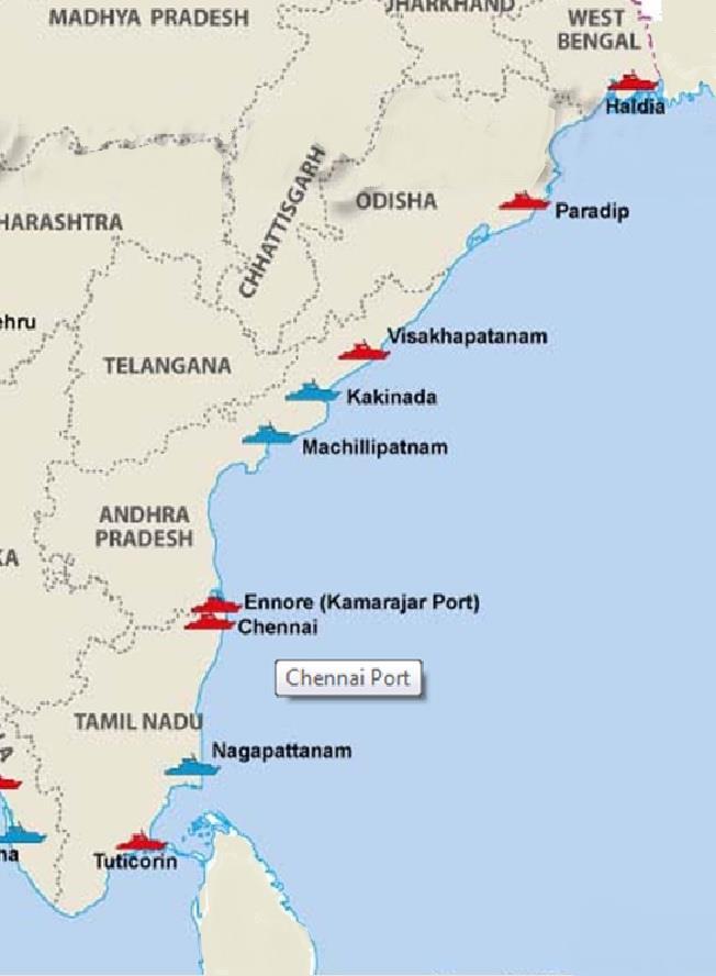 ECEC: India s First Coastal Corridor Nautical advantage Approx 1700 km long coastline 6 major ports and 3 of India s deepest draught ports Mineral-rich Hinterland 86% of coal reserves; 82% of iron
