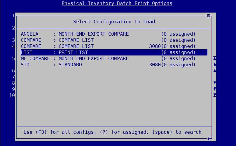 Batch Inventory: Print Count Sheets From the Inventory Adjustment Header screen press P three times to access the Print function.