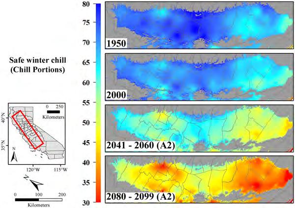 Trends in Chill Accumulations Luedeling E, Zhang M, Girvetz EH (2009) Climatic Changes Lead to Declining Winter Chill for Fruit and Nut Trees in