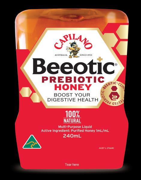 Strategic Priority Beeotic premium prebiotic honey TGA registered product and Capilano has a TGA manufacturing licence for packing.