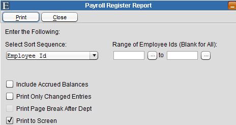 Calculate Payroll/Budget Distribution Payroll Register The Payroll Register should be reviewed in detail prior to printing payroll checks.