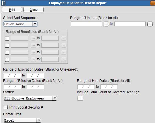 Cobra Recipient Report (H/R Only) Figure 5-11 Cobra Recipient Report (H/R Only) This report will produce a list of employees receiving COBRA