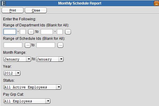 Attendance Reports Note: The Monthly Schedule uses the Employee Schedule to display future scheduled or planned time. When viewed for past dates, only actual attendance history will be displayed.