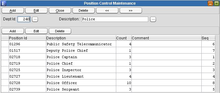 CHAPTER 11 Position Control Position Control can be used to track the status of job positions within your organization s departments.