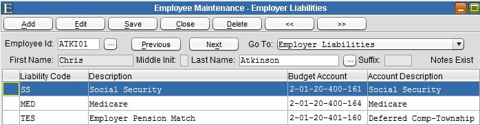 LOA History Figure 2-25 Select a line and click Edit or double click the Budget Account field to change an account. Note: You cannot add or remove lines from this screen.