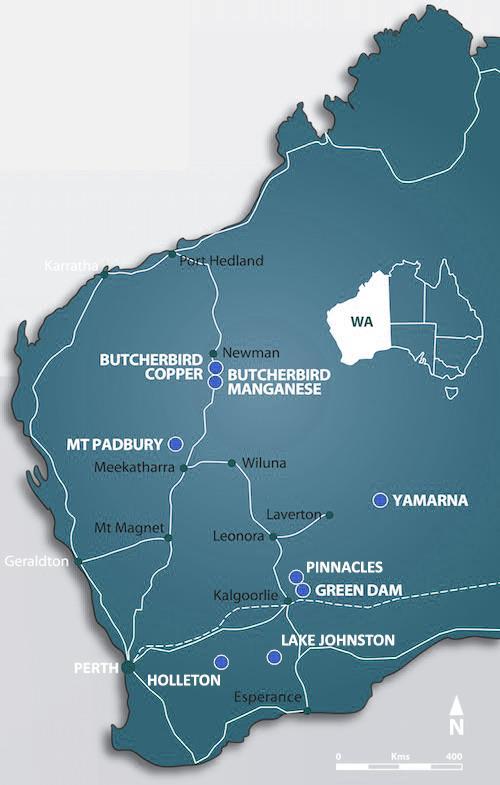 The Butcherbird Manganese Project Australia s largest onshore manganese deposit. >180 Mt of manganese ore *. Excellent local infrastructure. 100% owned by Element 25 Limited.