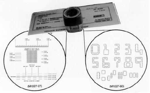 1 General The pocket comparator enlarges the print image 12 times and enables you to see and verify the position and width of horizontal and vertical bars,