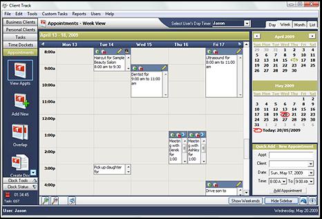 APPOINTMENT SCHEDULER Create repeating appointments and assign them to multiple staff members at once.