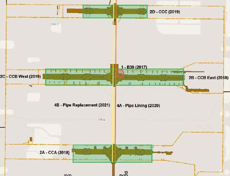 CONCOURSE A, B, C SEWER REPAIRS Scope of Work: Repair existing sewer systems throughout