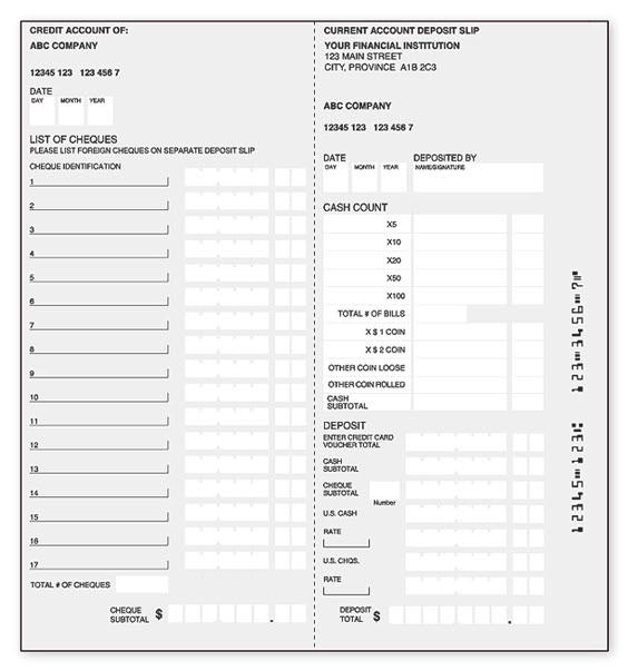 Deposit solutions Laser deposit slips Save time on bank deposits by using the convenience of your own printer. Eliminate double entry as your deposit date is already in Sage 50 Accounting.
