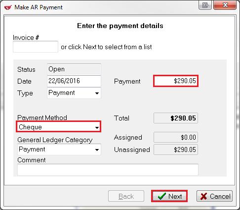 Call up the patient s AR profile. Click the Payments tab.