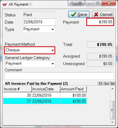 Select the payment you want to edit and click F2 or press the F2 key