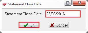 Enter the date when you want the statements to be closed and click