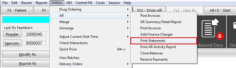 Statements and Reports This section explains how to print Statements, the AR Summary/Detail Report,