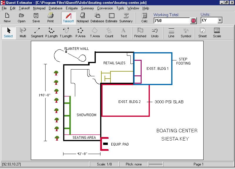 VISUAL AUDIT TRAIL TAKEOFF TOOLS UNIT CONVERSION Estimator saves multiple takeoff sheets with every job, providing a visual audit trail printable in full color for review.