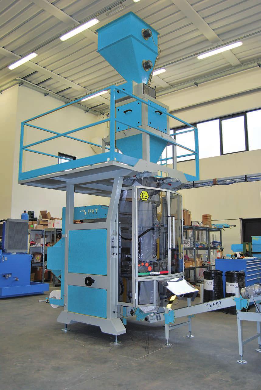 ATEX Our non-stop research let us develop an ATEX accepted system on a FFS vertical packing machine.