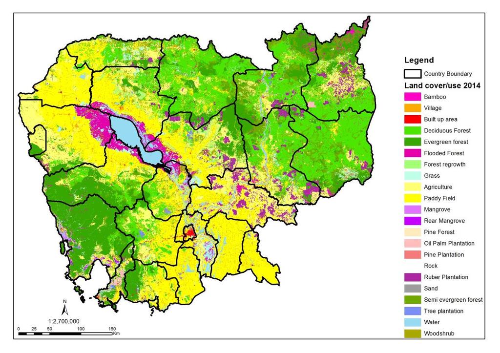 Figure 1 Land use/cover map 2014 According to the 2014 map the forest cover ratio was 49.48%. Table 1 shows the change of forest cover from 2006.