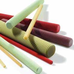 28 THREADED RODS Threaded rods made of GRP are used for different applications, especially in ranges which require