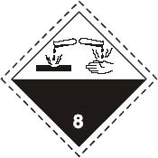 Hazard labels (DOT) : 8 - Corrosive Packing group (DOT) Additional information : III - Minor Danger : No supplementary information available.