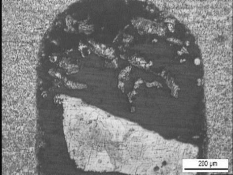 specimen Crack Fig. 5. Repaired specimen with the groove width size of 0.5mm, Mounting Crack depth Fig. 8.
