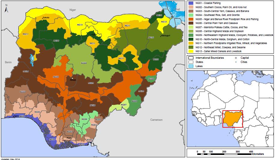 Northeast Nigeria Livelihood Zones Map* *Source: