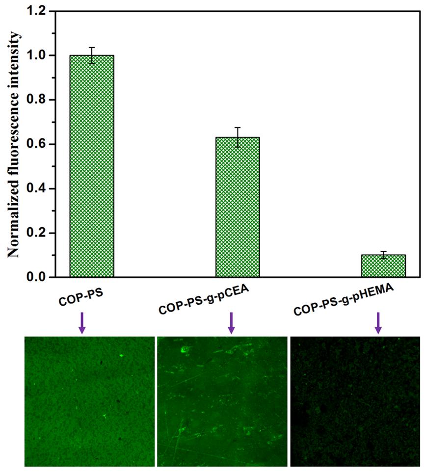 Fig. S5 The mean fluorescence intensity for antigen recognition on the substrates.
