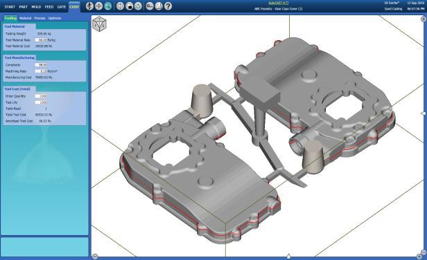 The methods design is verified by simulation of mold filling and casting solidification.