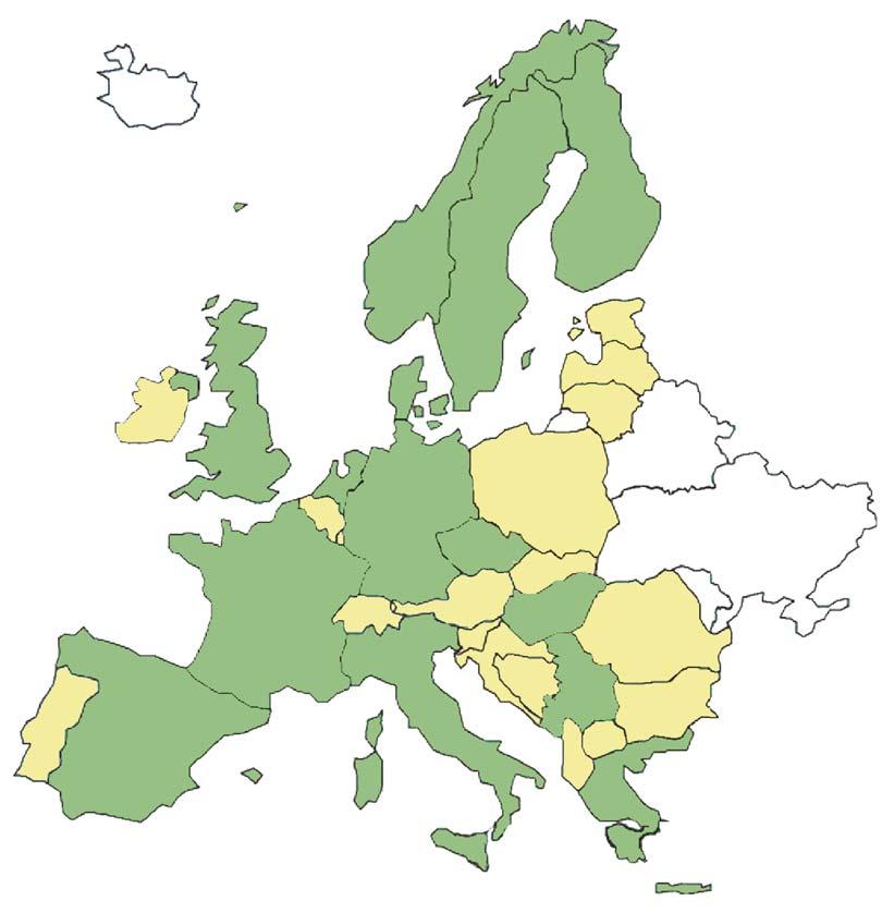 Countries with ECTRI members Targeted