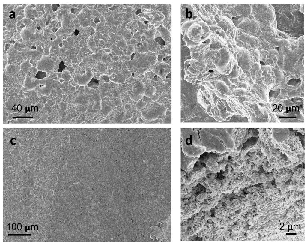 Figure S7. The (a) SEM and enlarged SEM images of commercial bulk Si based electrode (after 10 cycles).