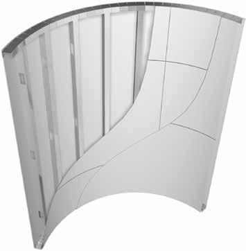 GypWall curve GypWall curve is a lightweight system specifically designed to provide curved walls and linings down to a radius of 600.
