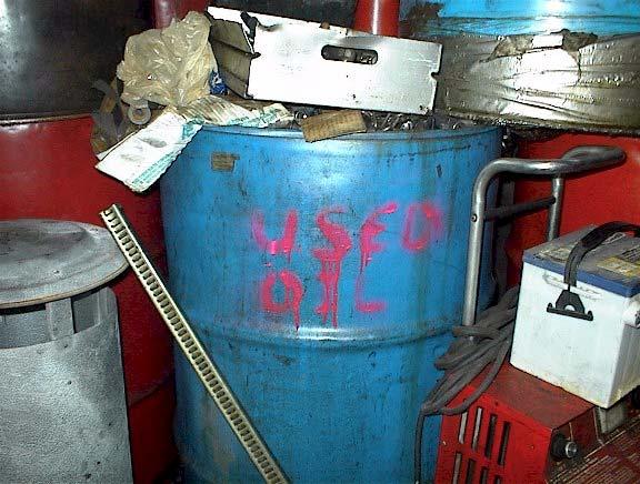 This company was not being careful in how they stored used oil.