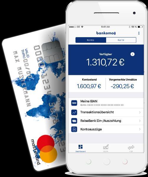 DIGITAL BANKING Use case: Banking app with prepaid MasterCard Target group: unbanked and high-mobility customers Global P2P money transfer Loading features include: card acceptance, Sofort, Barzahlen