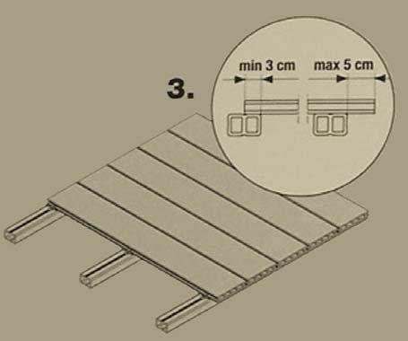4.2 Supporting the Ends of the Decking Boards Each end of the decking board must be supported and fixed.