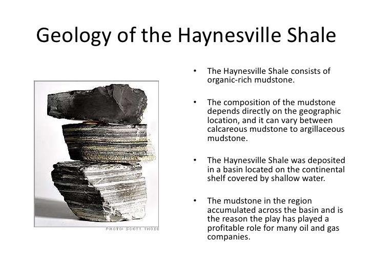 Haynesville Geology The Haynesville Shale, is a black, organic-rich shale of Upper Jurassic age that underlies much of the Gulf Coast area of the United States.