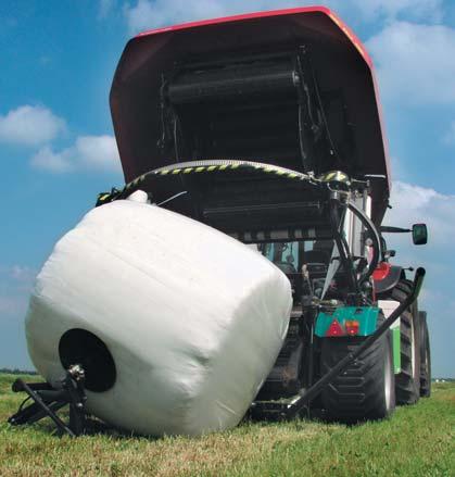 efficient system that carefully turns the bale.