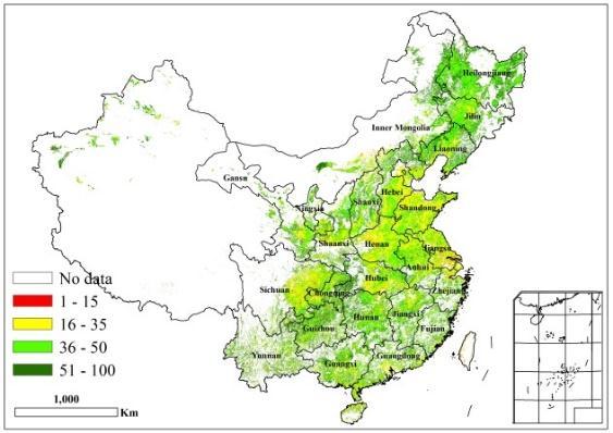 2014 Figure 4.4. China maximum Vegetation Condition Index