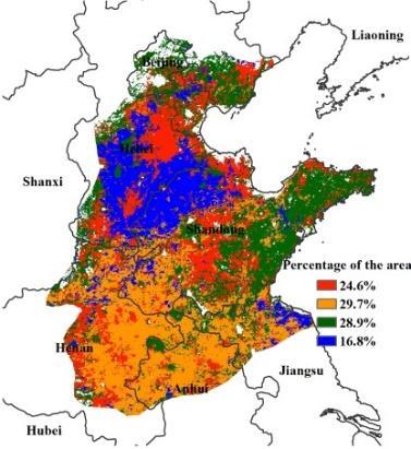 Huanghuaihai experienced generally below average precipitation and above average temperature, but an 8% increase in BIOMSS.