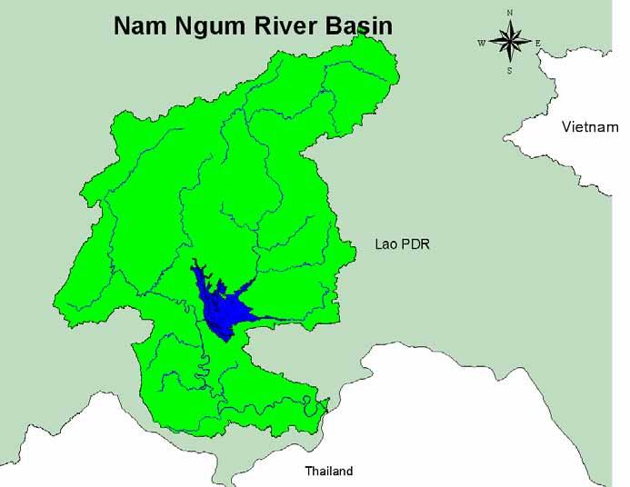 About 4 km upstream of the Nam Lik junction to Nam Ngum (Ban Thin Keo), there is big dam called Nam Ngum 1.