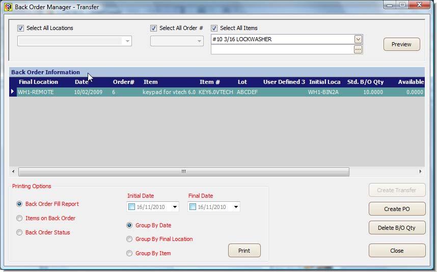 7. Click Create PO. SIMMS creates your purchase order. Next you need save your newly created purchase order in the Transaction Manager. 8. Open your purchase order in the Transaction Manager. 9.