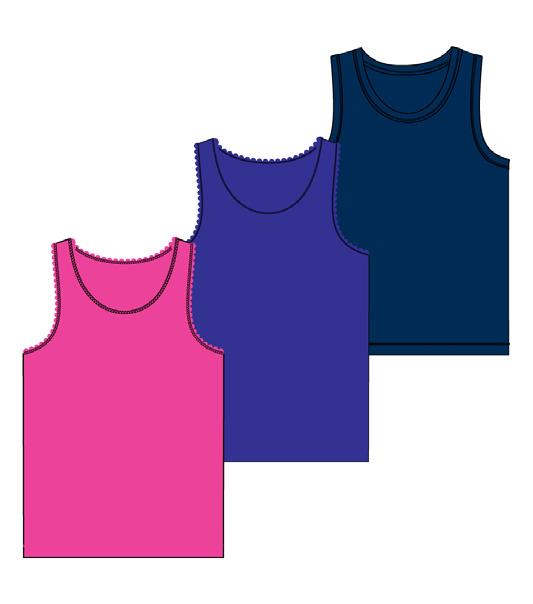 390-051 Undershirt w/o sl - coloured 90, 100, 110, 1,