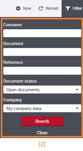 column, whereby the oldest logs are listed at the bottom and the newest at the top. Only your company s OPEN DOCUMENTS are displayed by default.