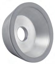 Diamond on the face (rim). 100% Concentration, 150 Grit Diamond Dish Wheels Type D1A Resin Bond.