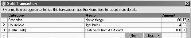 Assign multiple categories to a transaction Sometimes you need to assign two or more categories to a single transaction. This is called a split transaction.