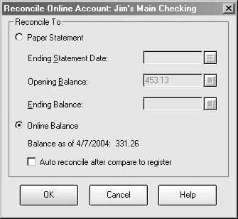 Reconcile your cash flow accounts When you finish downloading and accepting transactions into a Quicken account, or you receive a statement for an account that you are tracking in Quicken, reconcile