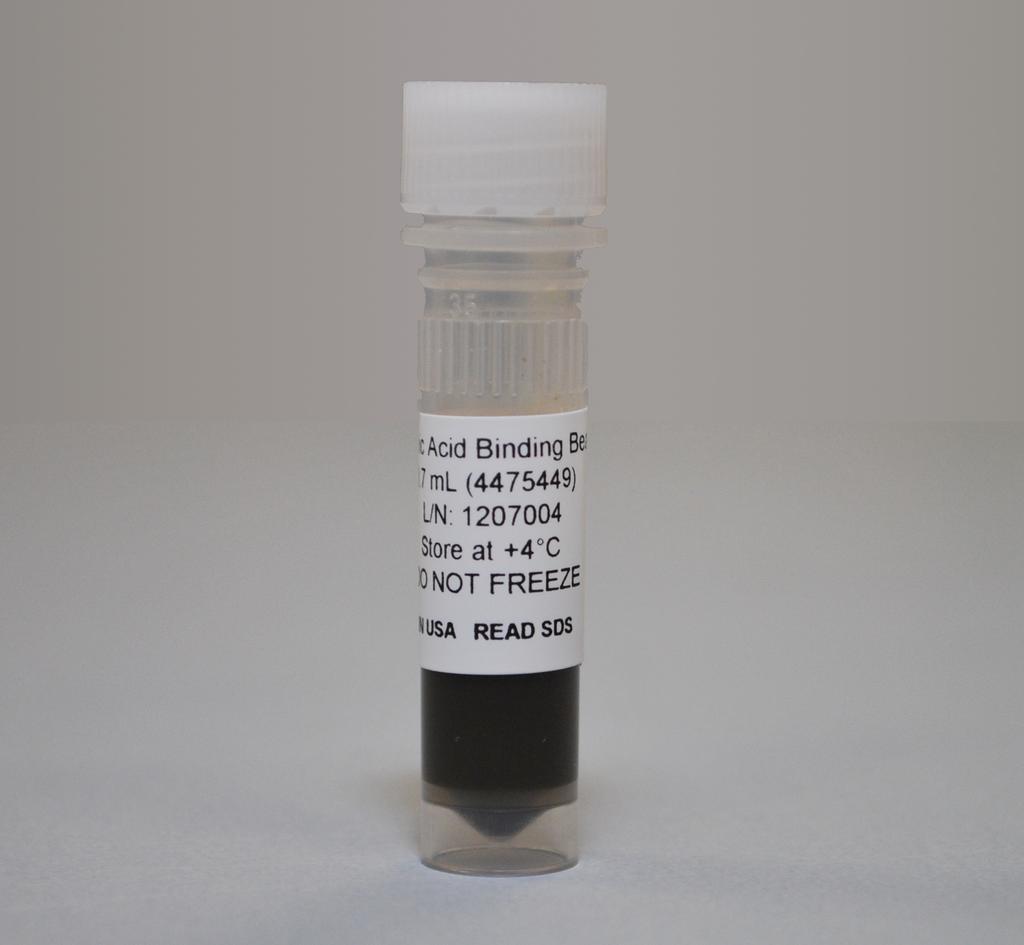After the 20-minute incubation of the RNA/probe mix at 37 C is complete, briefly centrifuge the RNA/probe mix to collect the mixture at the bottom of the tube. 2. Transfer the RNA/probe mix (100 µl) to the prepared RiboMinus Magnetic Beads (200 µl).